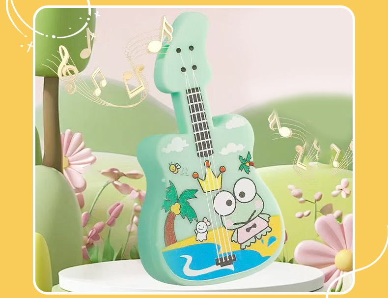 新款吉他口哨回力车塑料卡通图案尤克里里吉他造型回力车小玩具详情11