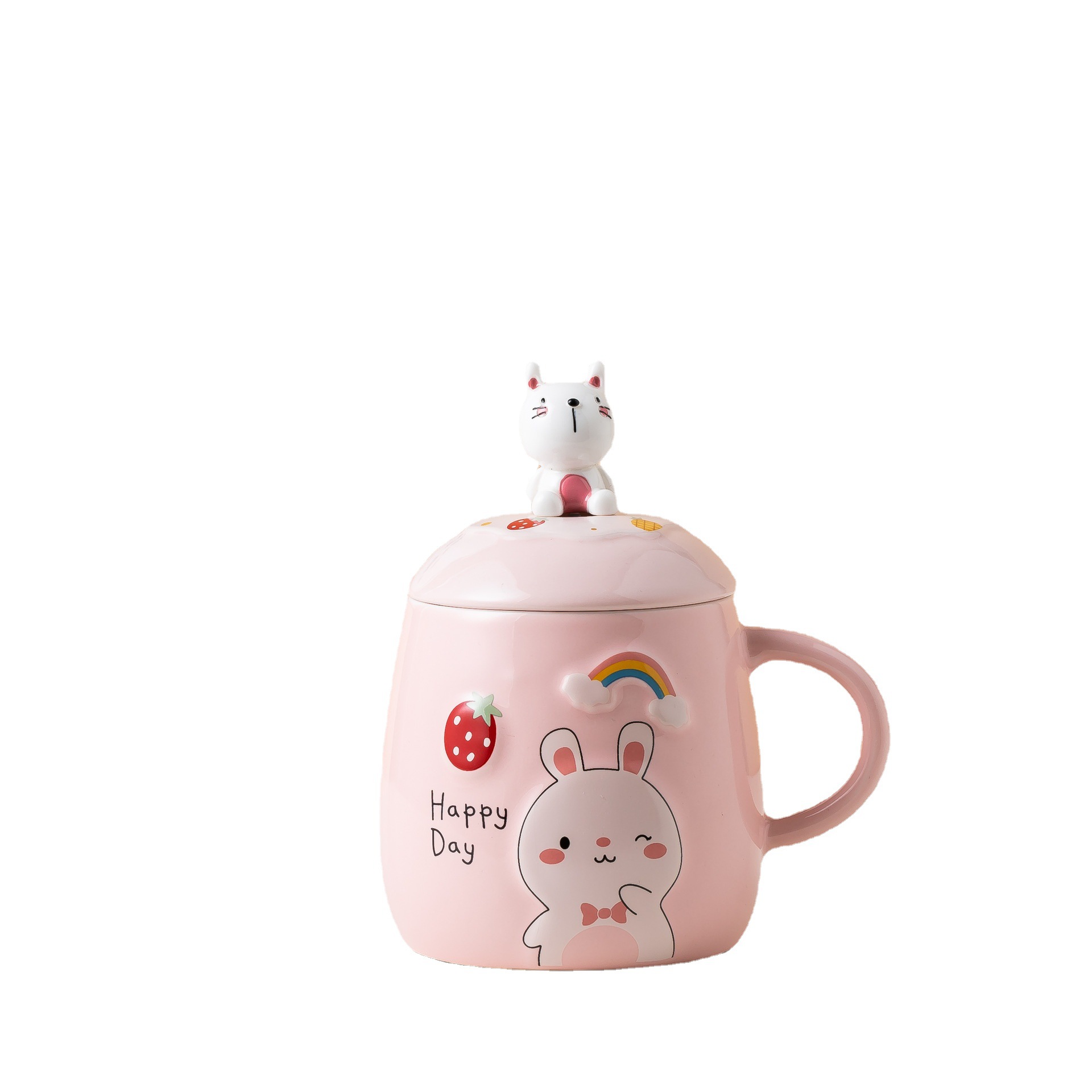 High appearance level, ins style, high-temperature resistant, large-capacity ceramic cup, cute and girlish gift cup, office coffee cup Item Picture