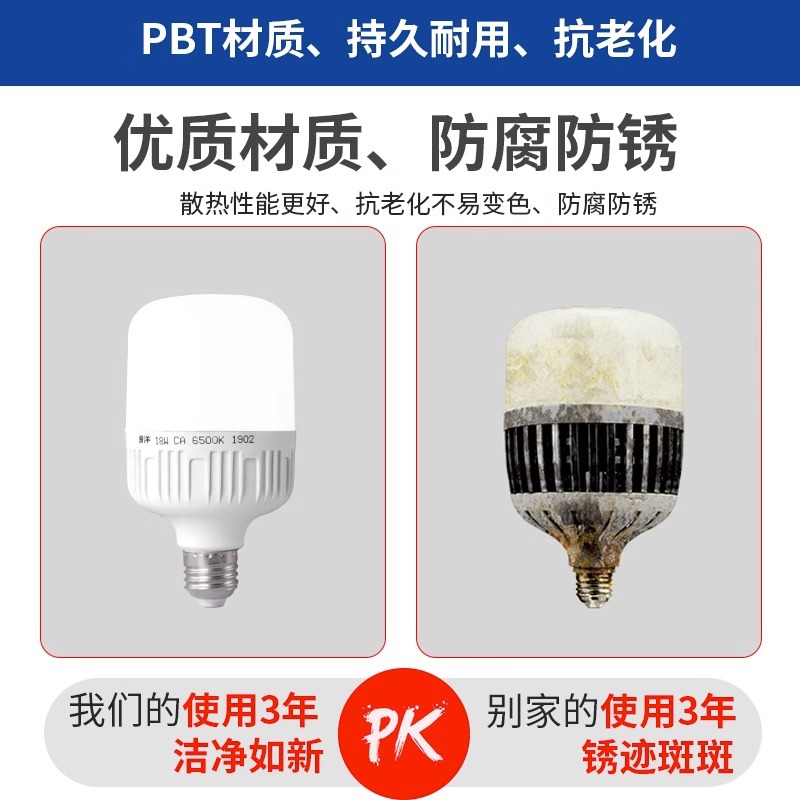 Bulb Led Energy-Saving Lamp Household Super Bright E27 Spiral Warm Yellow Eye Protection Bulb Indoor Workshop High-Power Lighting Specification drawing