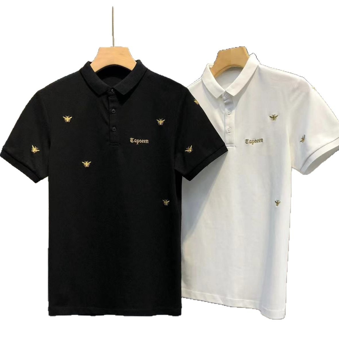 The new summer 2025 light luxury polo shirt, men's short-sleeved high-end lapel T-shirt, men's trendy brand embroidered half-sleeved men's clothing Item Picture
