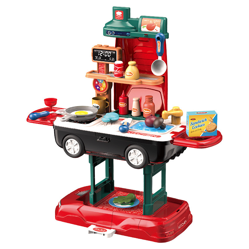Cross-border children's simulation 2-in-1 kitchen tableware set, barbecue tools, car sports car, house play, dentist toys Item Picture