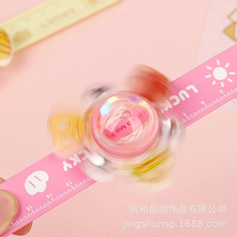 Cartoon sand patting ring wristband with sequins, rotating wrist strap, baby patting ring children's toy gift details Picture