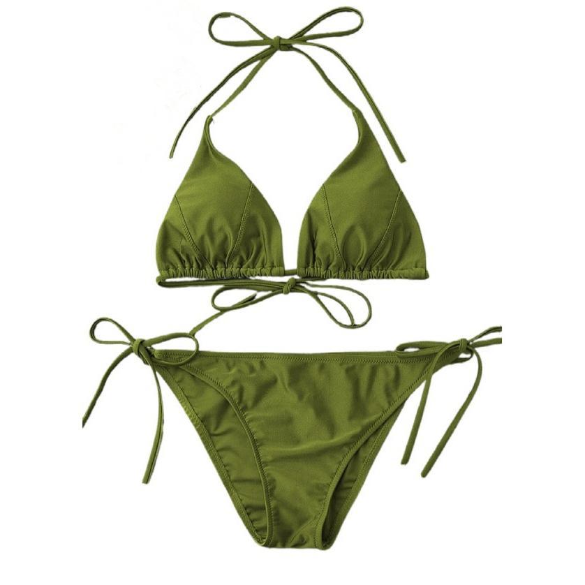 Swimsuit Female Summer Ins Network Red Blogger With The Same Sexy Three-Point Lace-Up Split Bikini Swimsuit details Picture
