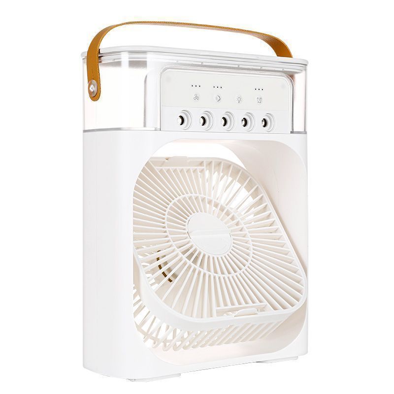 Water Cooling Fan Humidification Refrigeration Spray Fan Small Air Conditioner Mini Electric Fan Night Light Desktop Electric Water Cooling Fan Item Picture