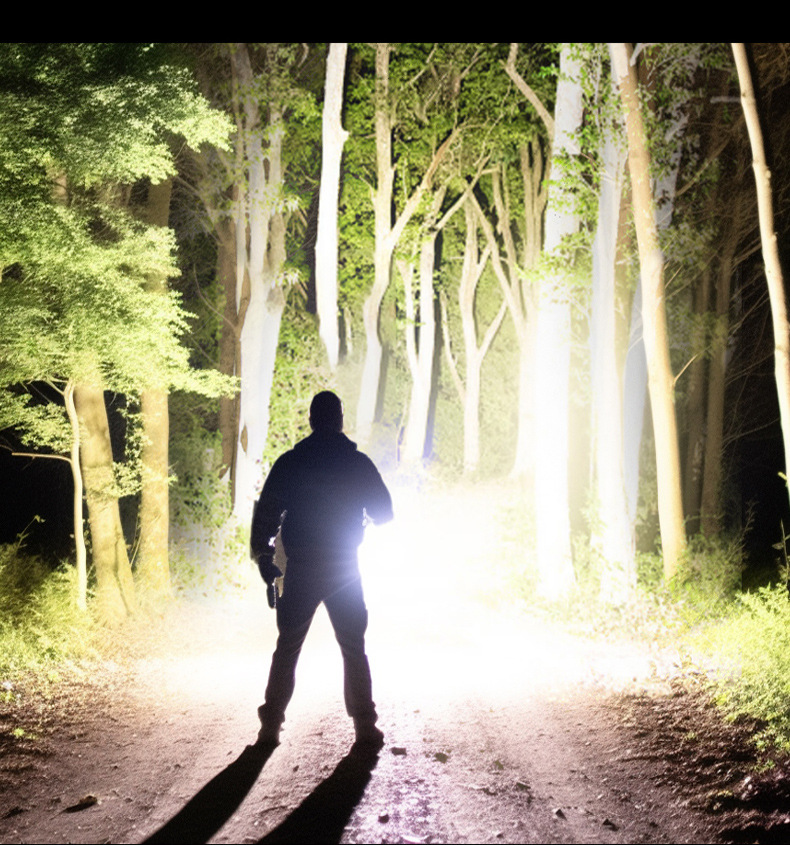 Wolson All-purpose Samurai Flashlight, White laser, multi-functional adjustable focus, rechargeable, outdoor long-range portable pic 7