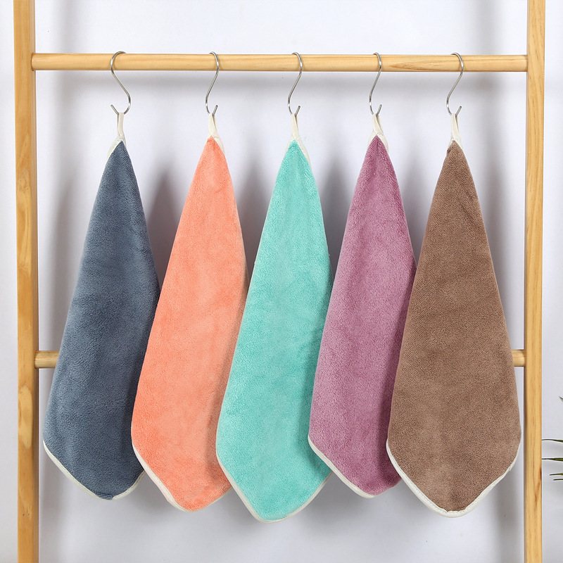 Fiber Youth School Wipe Face Towel Thickened Absorbent Square Towel Simple Plain Fiber Square Towel Manufacturers Wholesale