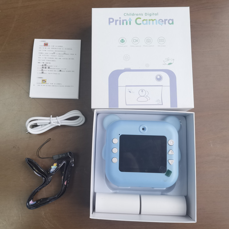 新款迷你卡通拍立得相机高清儿童数码摄像便携打印拍照设备详情8