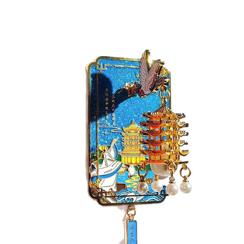 Customized refrigerator stickers that can light up, national city cultural and creative tourism souvenirs, metal luminous lanterns, custom-made refrigerator stickers Item Picture
