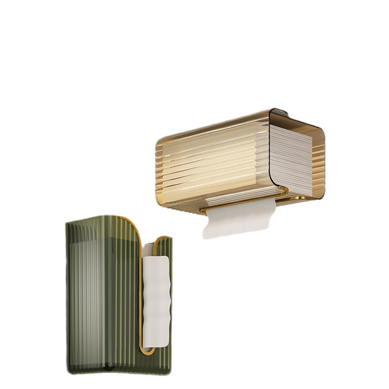 New Light Luxury Storage Box Bathroom Wall Hanging Tissue Box Free Punching Kitchen Toilet Living Room Pumping Paper Box Wholesale Item Picture
