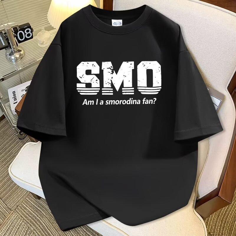 Short-sleeved T-shirt men's summer trend 2026 American loose black half-sleeved men's new style clothing details Picture