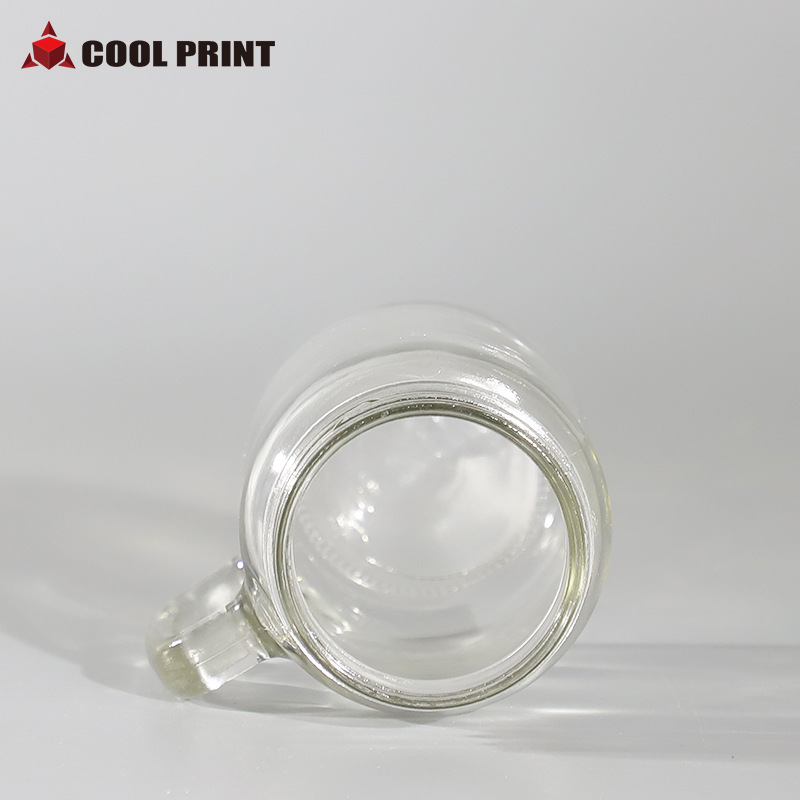 Heat transfer 12oz Mason Cup transparent heat-resistant glass cup with straw Creative transparent Mason Cup can be printed with logo Application Scenario