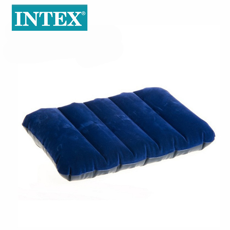 INTEX68672 blue plush pillow, portable outdoor camping inflatable pillow wholesale details Picture
