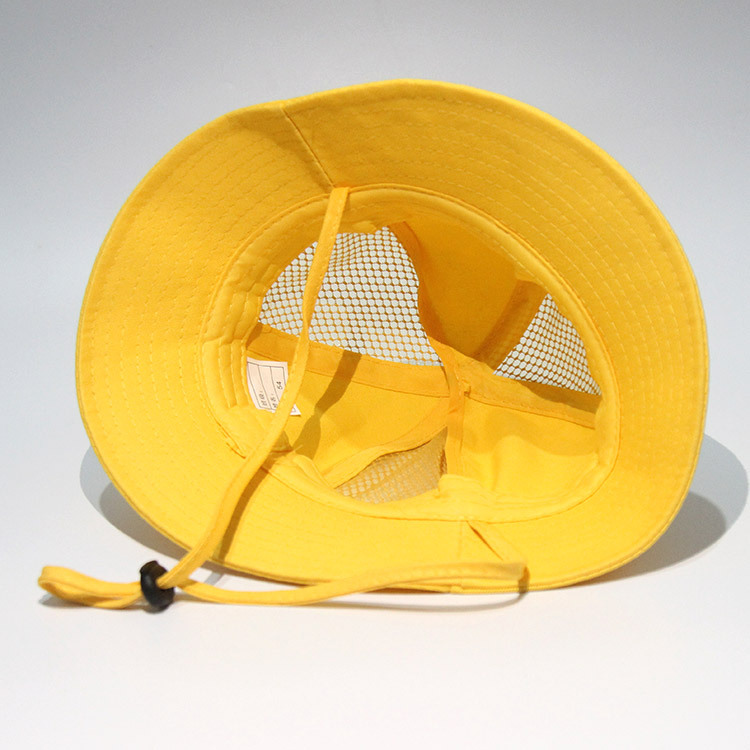 Customized logo printing for children's kindergarten yellow hats, pure cotton yellow hats, summer student safety fisherman hats Specification image