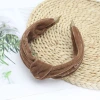 Cross-border autumn and winter new velvet headband, wide-edge sponge hairband, solid-color hairpin headwear, popular French coffee-colored hair accessory Application Scenario