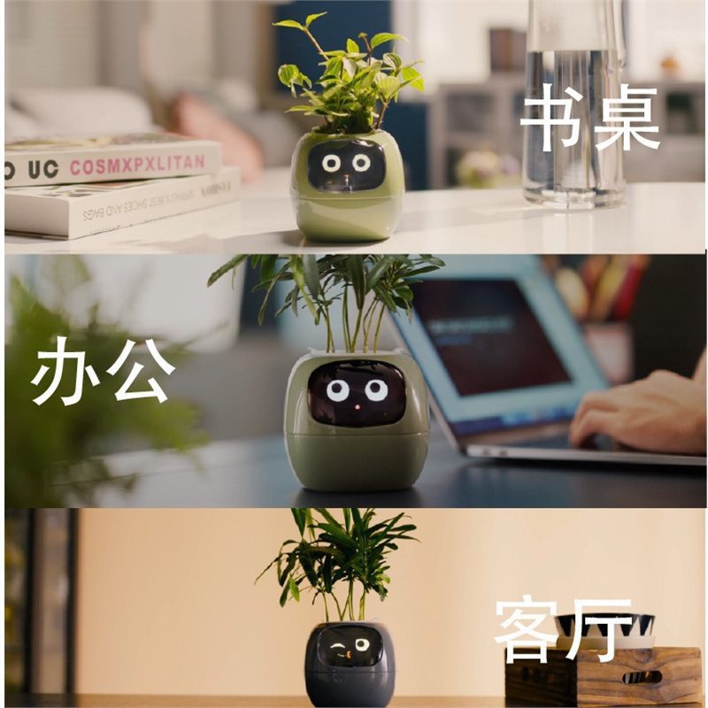 Carefully selected artificial intelligence AI pet flowerpot planting robot plant care guide Time and temperature display flowerpot Application Scenario