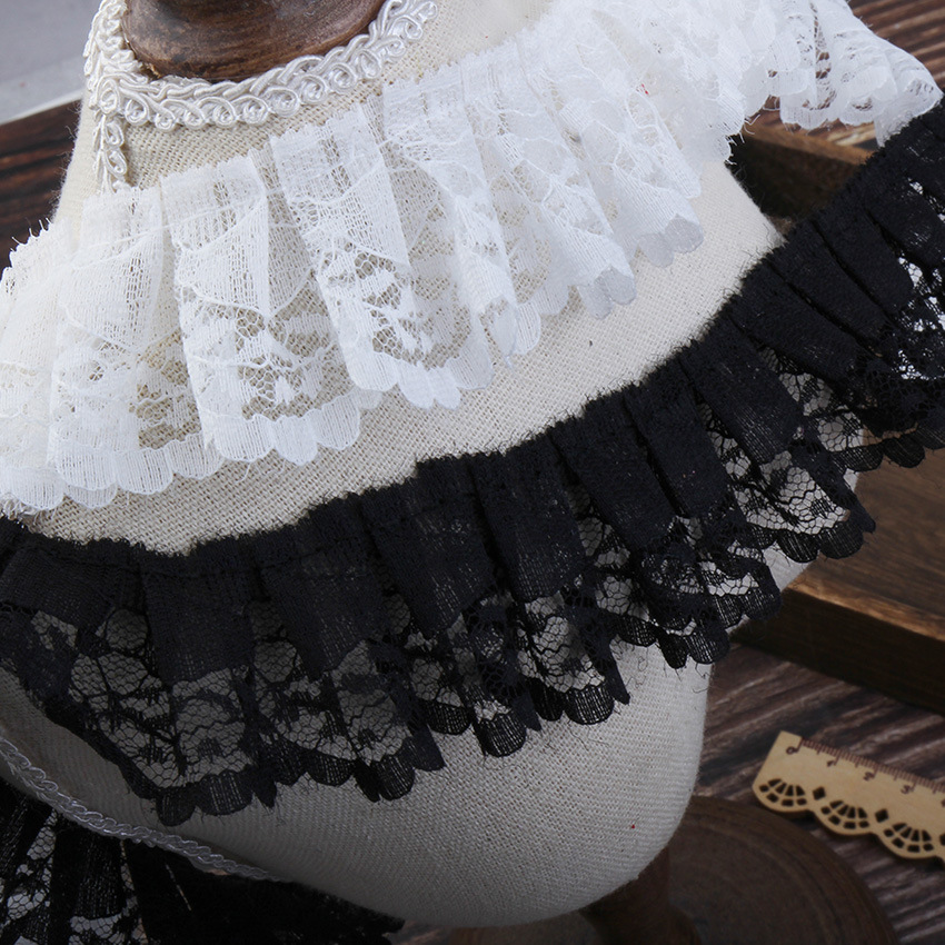 4cm lace DIY pleated toy skirt hem trim craft curtains home textile discounted lace in stock details Picture