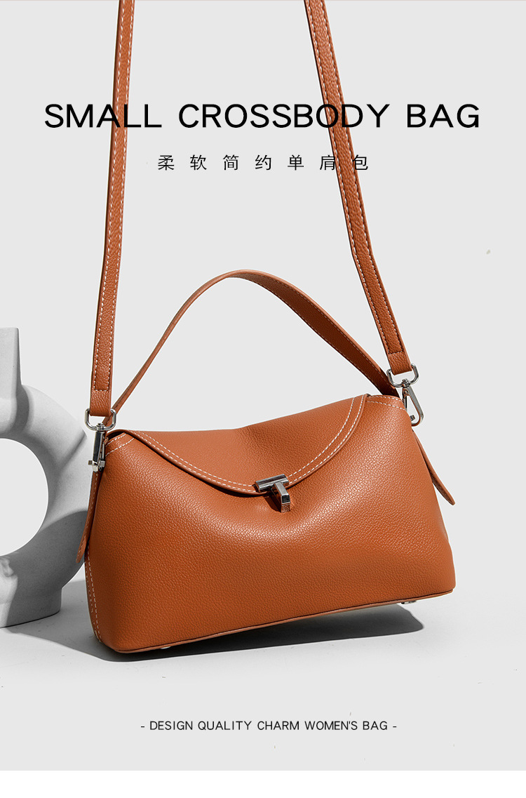 跨境手提包法式小众斜挎包复古简约手提枕头包大容量通勤包包女详情15