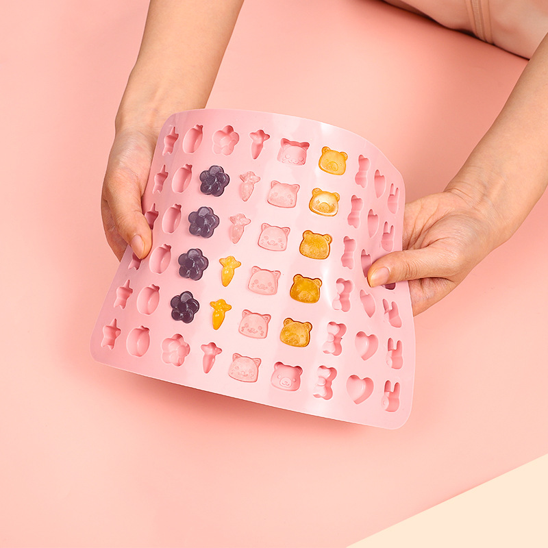 Creative Diy Animal Fruit Silicone Mold Qq Sugar Homemade Jelly Food Grade High Temperature Resistant Gummy Drop Mold Specification drawing