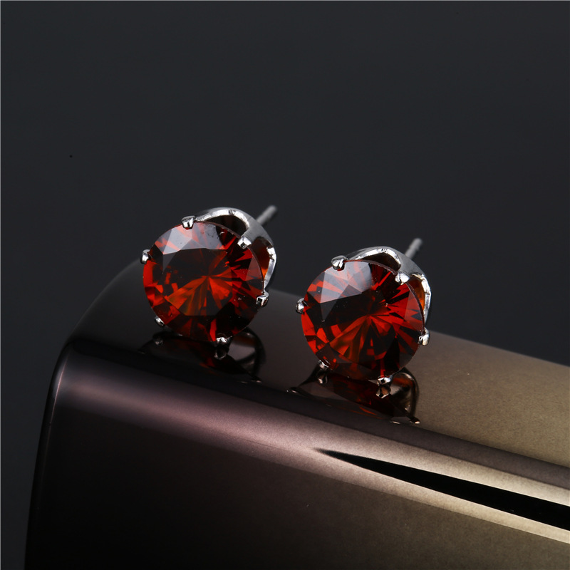 Zircon Earrings Earrings Six Claws Earrings Korean Men's And Women's Fashion All-In-One Trend Zircon Earrings Crystal Jewelry Wholesale Popular Jewelry Fashion Earrings Korean Earrings Ear Ring Ear Buckle Brand Oem Processing Specification drawing
