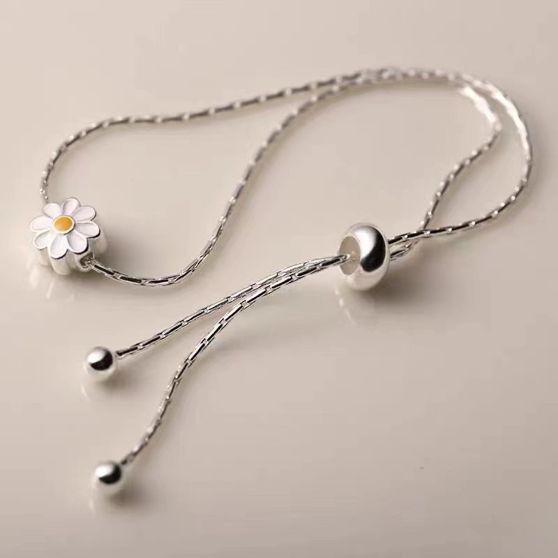 The whole body 925 silver Daisy Pull bracelet Simple 2022 new flower bracelet