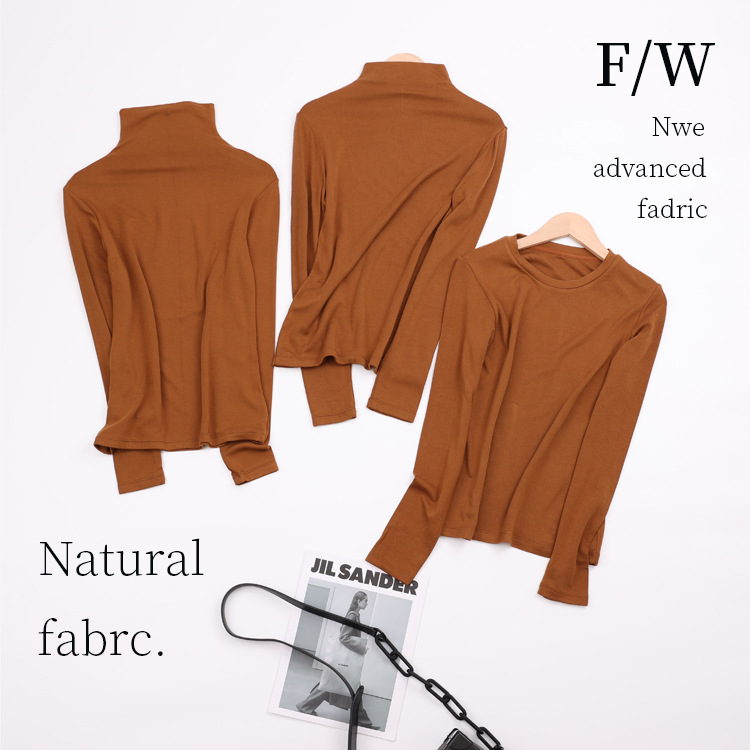 Autumn and winter solid-color cashmere protein essence wool Meiya Bi heating no-iron slimming base layer long-sleeved women's base layer shirt for women Specification image