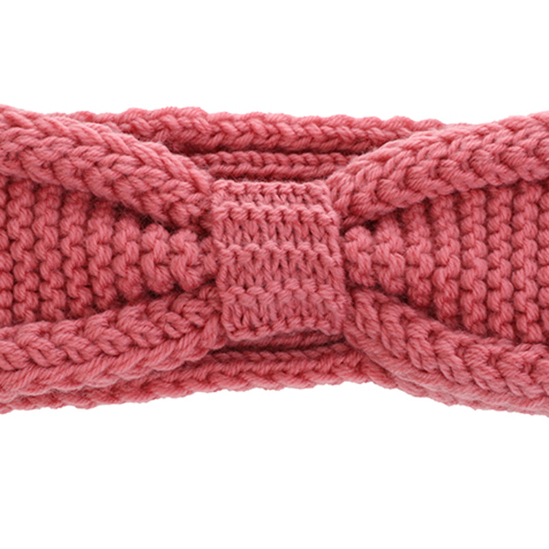 Autumn And Winter Japan And South Korea Small Fragrant Wind Bow Knit Headband Sweet Wind Casual Hair With Wash Makeup Headband Specification drawing