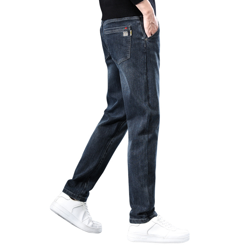 Spring and autumn men's fashion brand straight-leg loose long pants 2024 new slim stretch casual denim long pants Item Picture