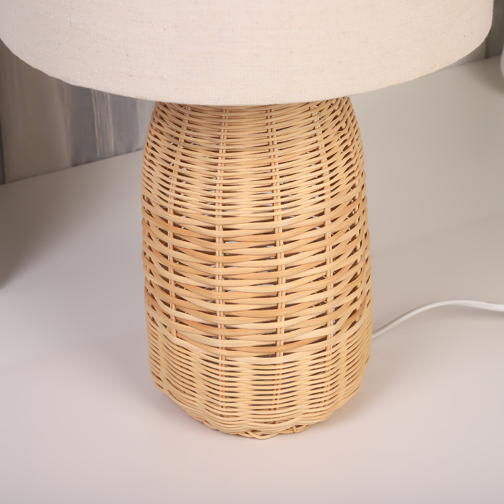 Cross-border simple Ins-style table lamp, creative retro hemp rope home decoration lamp, bedside lamp for homestay and hotel bedroom details Picture