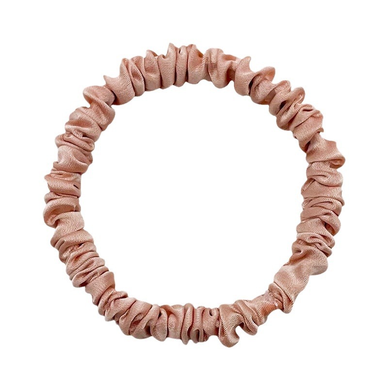 法式高级仿真发圈丝肥肠发圈简约韩国缎面猪大肠小肠发圈头绳批发白底实物图