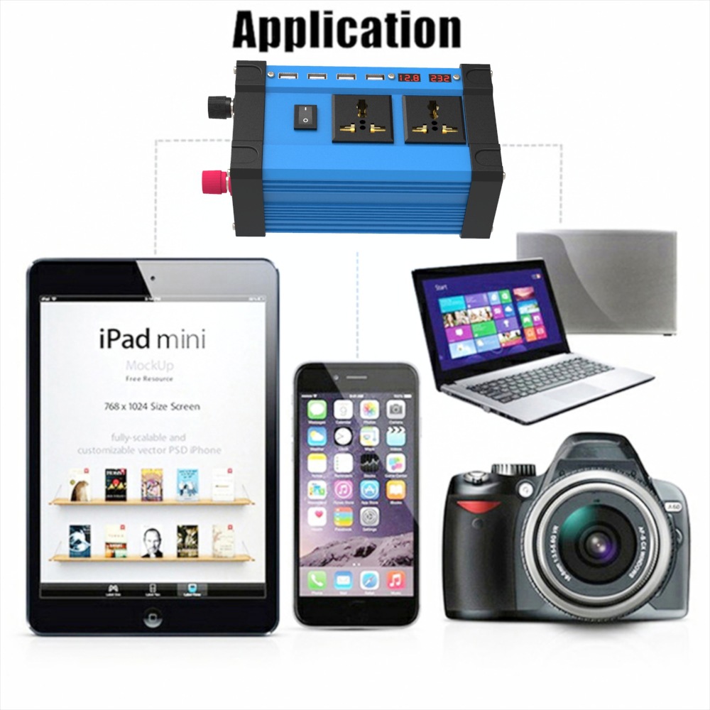 Inverter 300W cross-border converter 12V to 220V110V smart LCD dual display 4USB4.2A fast charging pic 20