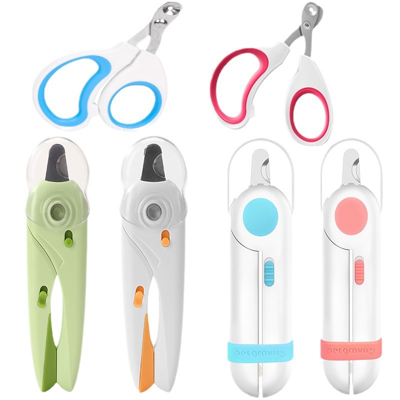 Pet nail clippers with LED lighting to prevent bleeding, cat nail clippers with round holes, dog nail clippers, and nail pliers for hair delivery Item Picture