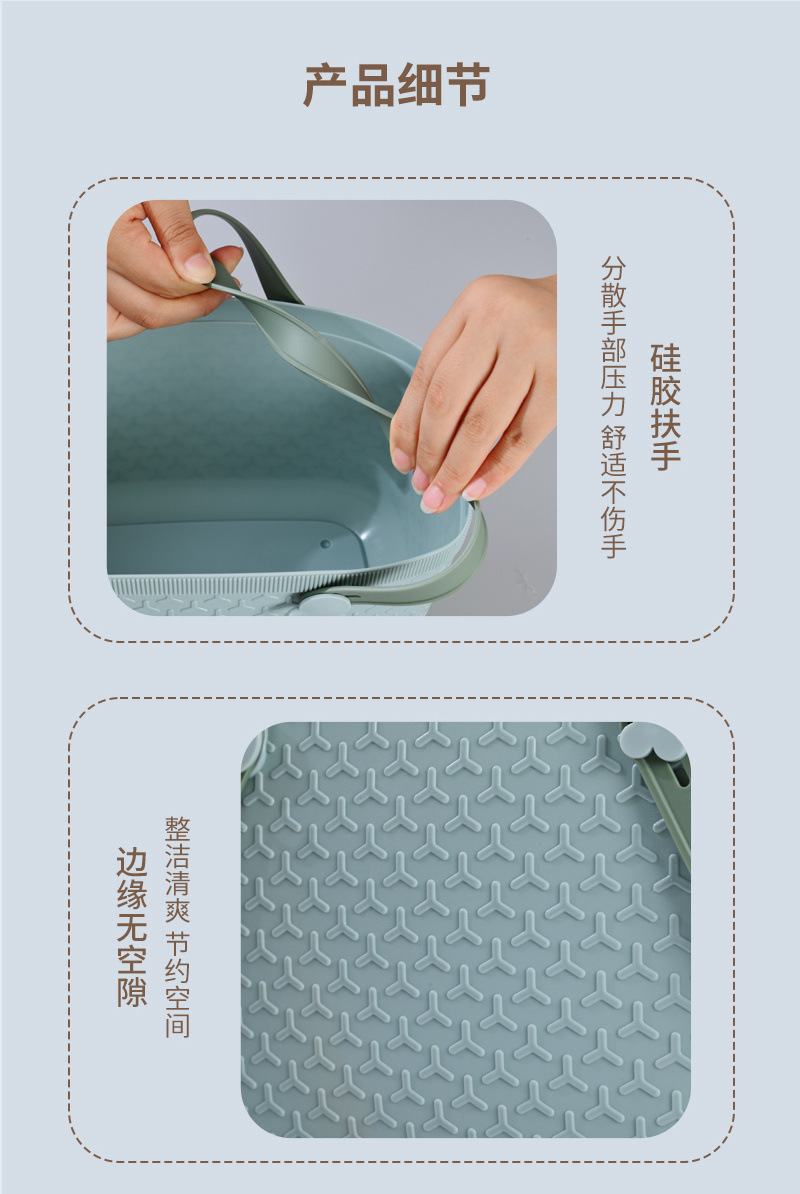 颜色可选手提塑料篮子洗澡蓝沐浴篮浴室洗浴篮收纳筐子小篮子浴筐详情25