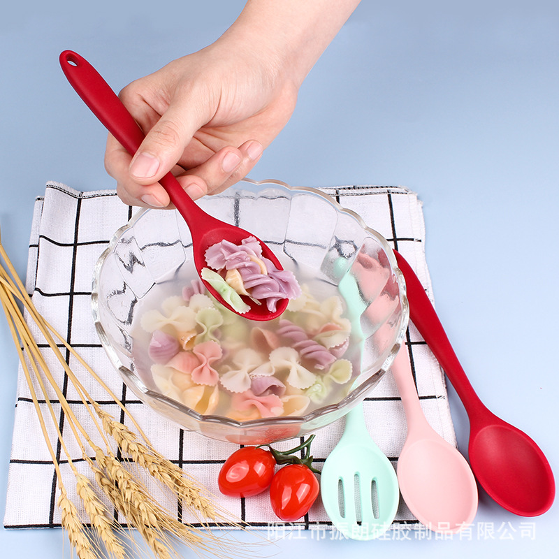 Food Grade Silicone Spoon Silicone Tight Spoon Silicone Colander Tableware Small Tight More Seasoning Spoon Kitchen Tools details Picture