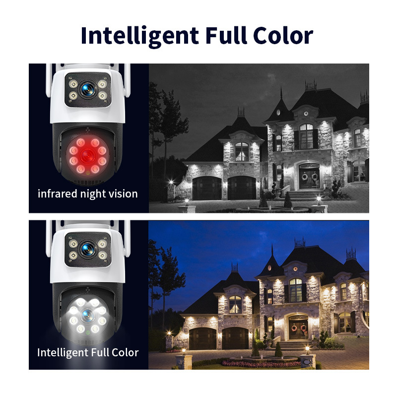 Cross-border home wifi dual-lens surveillance camera, indoor and outdoor waterproof wireless monitor, high-definition night vision Specification image