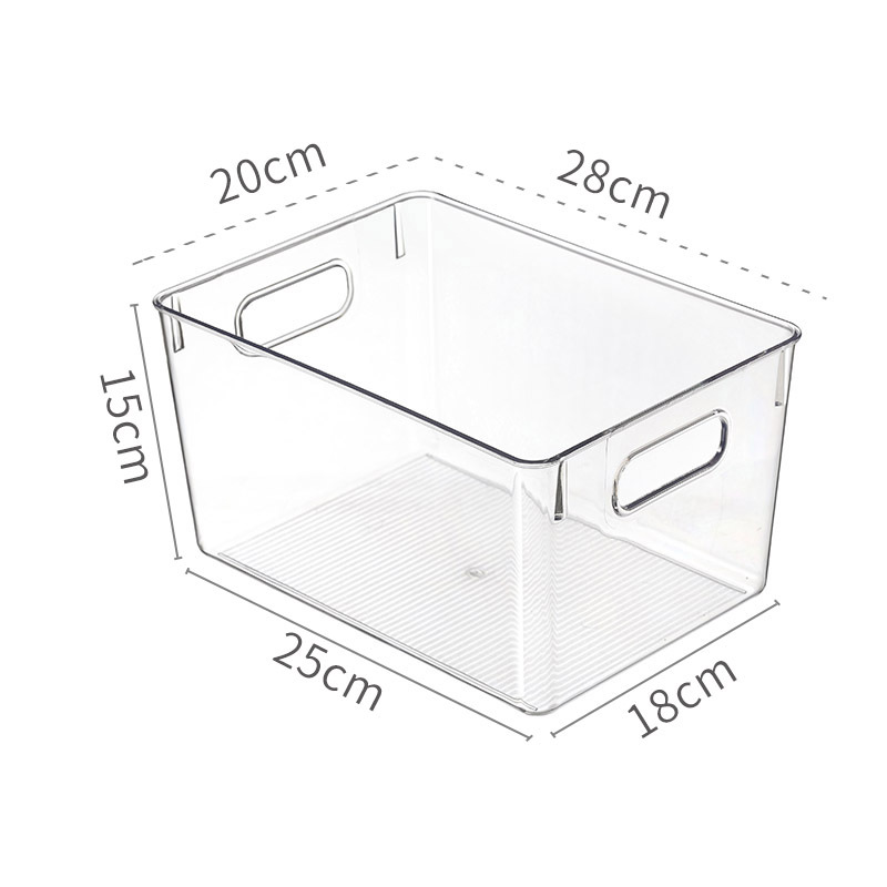 桌面书本收纳盒 厨房叠加食品级透明PET储物盒冰箱蔬菜冷冻盒批发详情图5