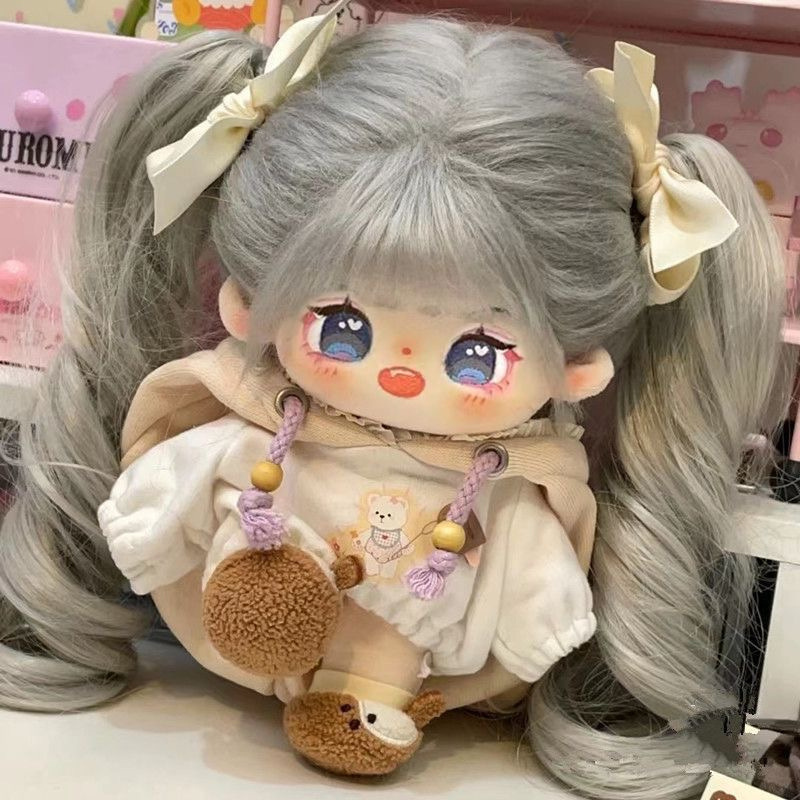 20Cm Cotton Doll High Temperature Silk Wig Ponytail Small Tiger Clip Grab Clip Long Curly Hair Ponytail Wholesale details Picture