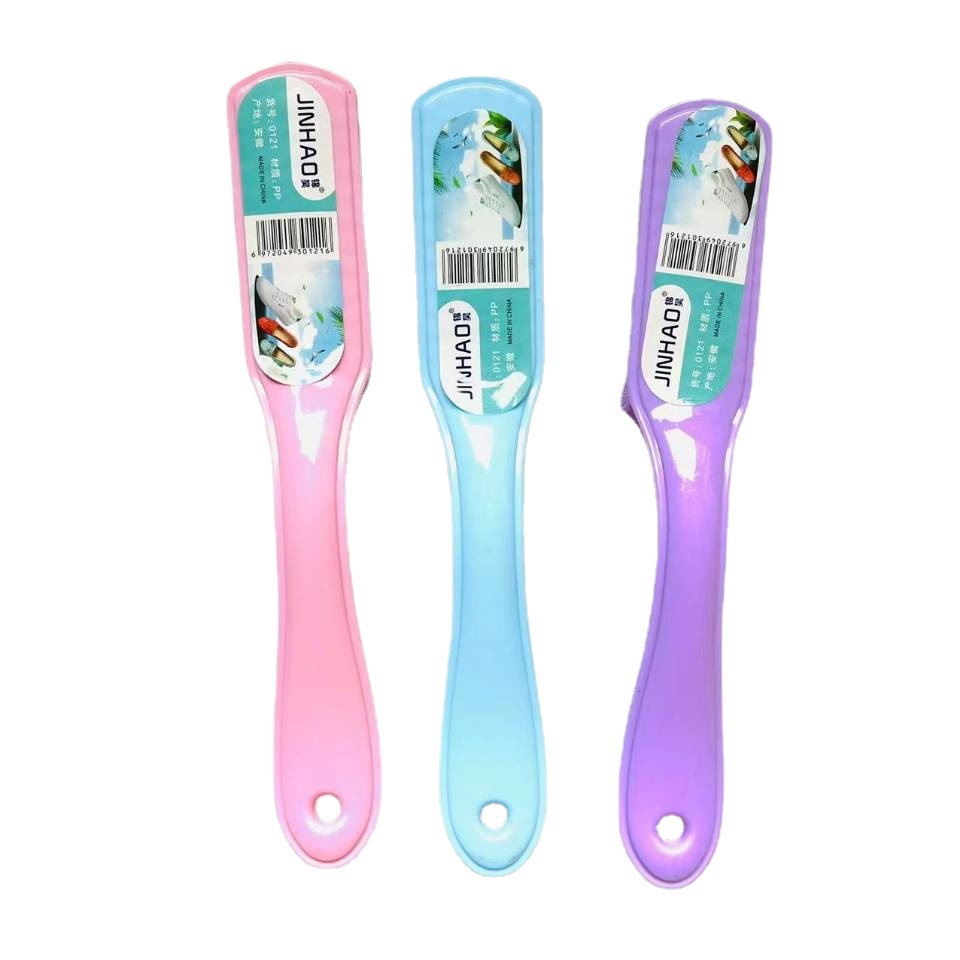0121 Two-color long-handled shoe brush, soft-bristled shoe brush, cleaning brush, long-handled shoe brush, Nordic clothing brush, plastic brush, one yuan Specification image