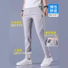 Ice Silk Pants Men 2024 New sporty loose straight-leg business trousers Summer thin quick-drying Casual Pants men Specification image