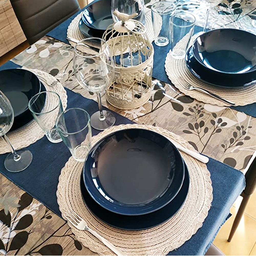 跨境仿棉纱餐垫ins麻花辫编织隔热垫半手工圆形杯垫跨境苎麻垫详情图4