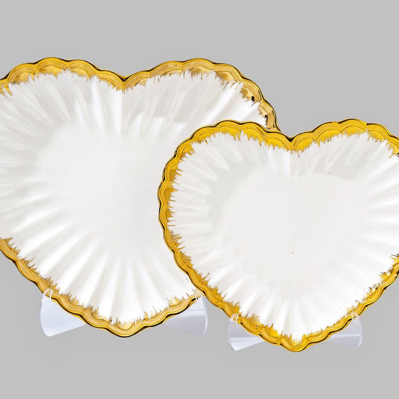 Wholesale of light luxury ceramic tableware sets, high-end gold-plated plates with gold edges Specification image