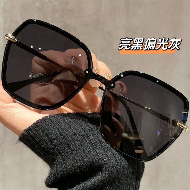 Large-framed square face sunglasses for women, new high-end look, small face, UV protection, sun protection, polarized sunglasses 8175 details Picture