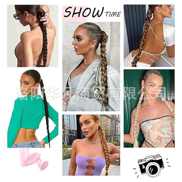 Huafan Wig Ponytail Women's wrapped hair extension Ponytail, synthetic false ponytail, boxing ponytail in stock for export Application Scenario