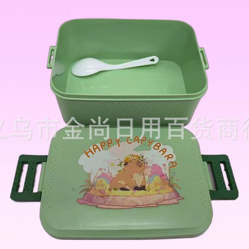 A variety of cute cartoon lunch boxes and bento boxes. Cartoon lunch boxes for students and office workers, cute bento boxes, heat-resistant and separated full figure