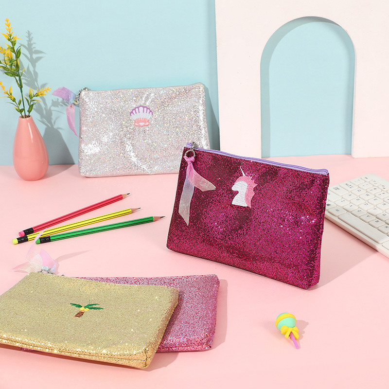 Factory direct supply of office supplies, sequined zipper file bags, hand-held document bags, student stationery wholesale file bags Application Scenario