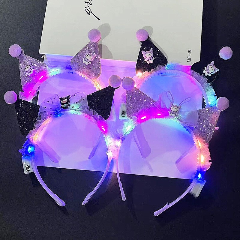 卡通可爱蝴蝶结甜美发饰 发光儿童发箍头扣儿童玩具儿童发光发卡