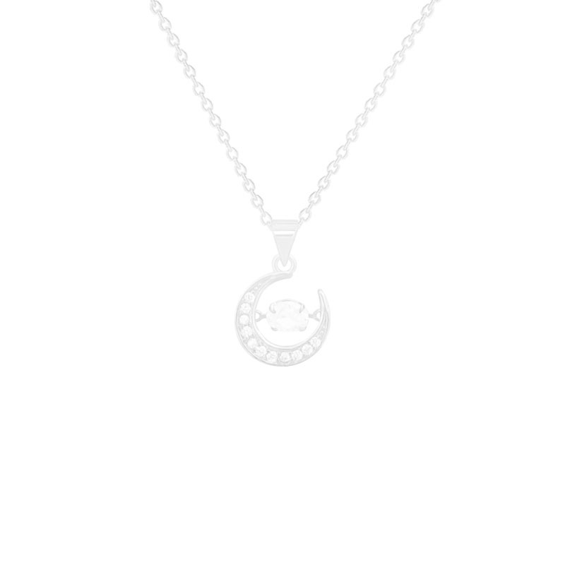 Sweet Superflash Zircon Necklace Female Light Luxury Niche Moon Pendant 2024 New Explosive Beating Heart Clavicle Chain Item Picture
