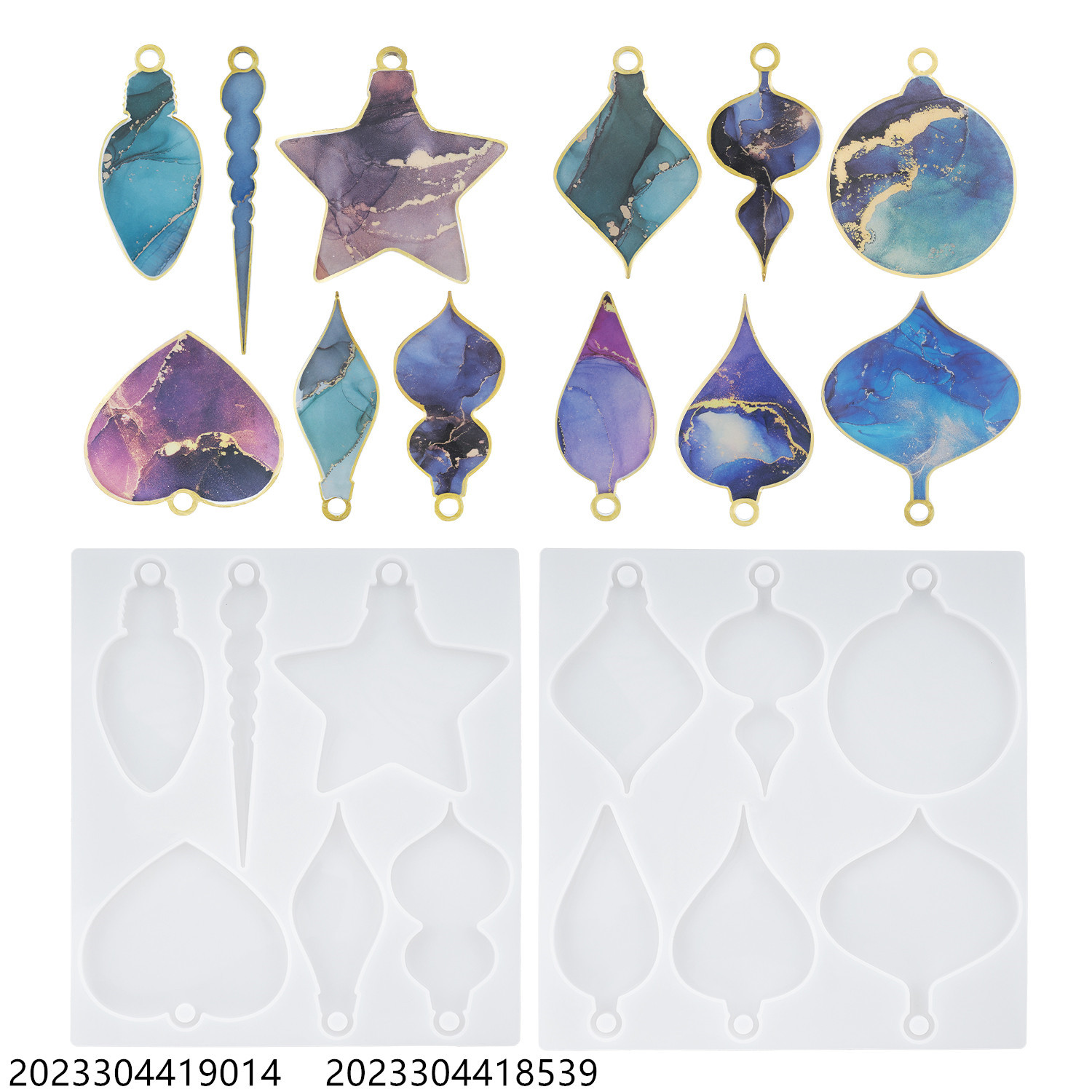 diy crystal resin Christmas ornaments, Christmas creative pendants, keychains, resin molds