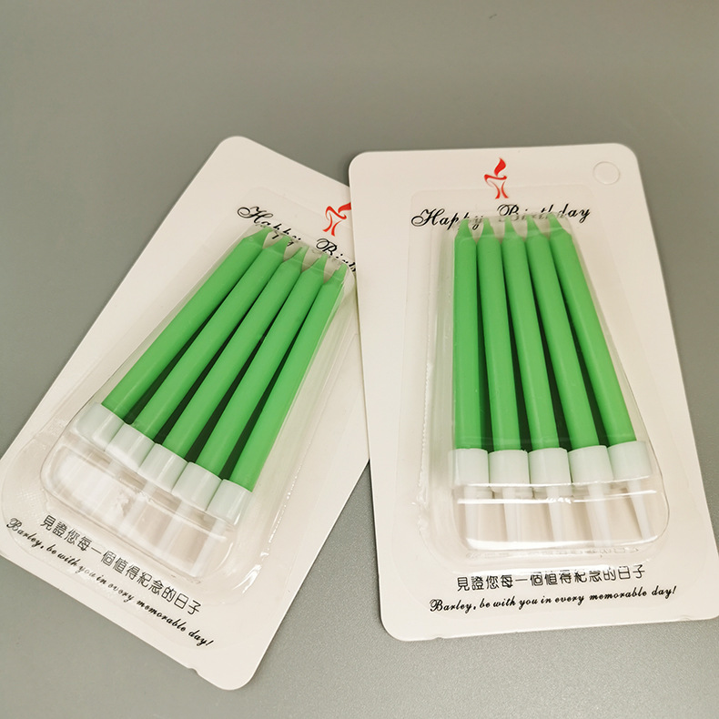 Colorful jelly-colored long stick smooth stick multi-color birthday cake small candles, children's macaron-colored party birthday candles Item Picture
