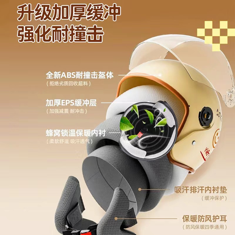头盔/电动车头盔/头盔男女四季个性/摩托车头盔/3c头盔细节图