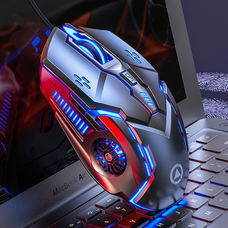 Silver Sculpture G5 wired mouse, glowing game, e-sports, mechanical, silent computer accessories, cross-border private mold, Amazon wholesale